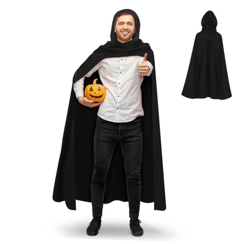 BESTYASH Halloween-Kostümumhang Cosplay-Kostüm-Umhang Halloween-Kostüme Umhang Schwarzer Umhang für Halloween Polyester Umhang für Halloween Halloween-Party-Kostüme Party-Umhang Black von BESTYASH