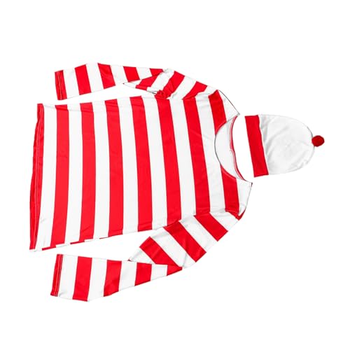 BESTYASH Halloween Langarmshirt und Mütze Rot Weiß Gestreift Cosplay Kostüm für Männer und Frauen Schnelles An Ausziehen Strapazierfähig Wiederverwendbar für Halloween Party und Auftritte BESTYASH Halloween Langarmshirt und Mütze Rot Weiß Gestreift Cosplay Kostüm für Männer und Frauen Schnelles An Ausziehen Strapazierfähig Wiederverwendbar für Halloween Party und Auftritte von BESTYASH