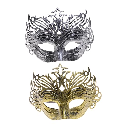 BESTYASH Halloween Maske Aus Goldener Spitze Antike Kunststoffkrone Halbe Gesichtsdekoration Für Maskierte Ballpartys Und Karneval Perfekt Für Halloween Events Und Kostümpartys von BESTYASH