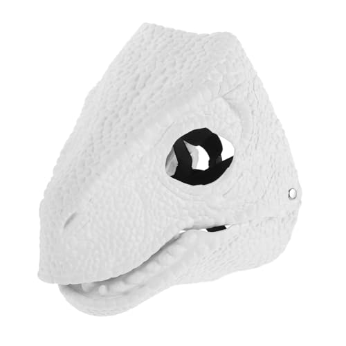 BESTYASH Halloween-maske Gruselige Maske Maskerade Maske Männer Tiermasken Dinosaurier-kopfmaske Masken Volles Gesicht Dinosaurier-cosplay-requisiten Maskerade Masken Emulsion Weiß von BESTYASH