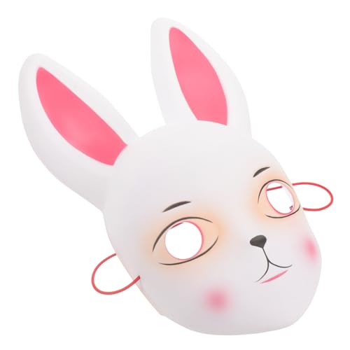 BESTYASH Hasenmaske Halloween Maskottchen Nase Maskerade Cartoonmaske Plüsch Masken Augenmaske Kostüm Maske Kiefer Rätsel Hasenohrmaske Schnabel Dinosaurierkostüm Plastik Weiß von BESTYASH