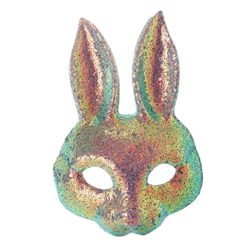 BESTYASH Hasenmaske Kaninchen Lustige Maske Karikatur Disco-spiegelmaske Lustige Halloween-maske Plüschtier Gesicht Nase Figur Tierische Maske Halloween-kaninchen Hase Plüsch Eva von BESTYASH