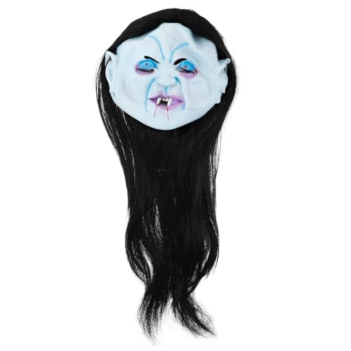 BESTYASH Horror-geistermaske Masken Halloween Lustige Maske Vampirmaske Gruselige Halloween-dekorationen Realistische Gesichtsmaske Maskerade Masken Böse Maske Black Vinyl-material von BESTYASH