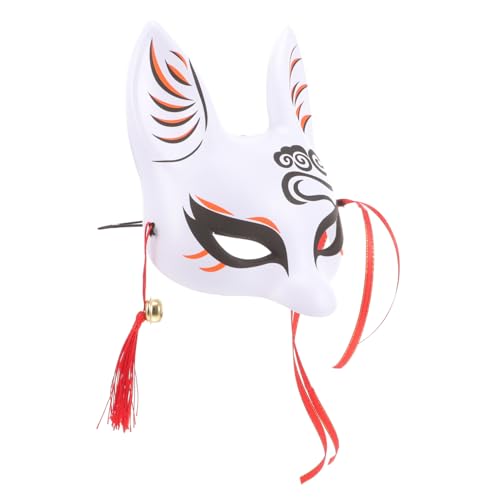 BESTYASH Japanische Maske mask masken cosplay mask fox mask children mask half face mask Maskerade Fuchs Tiermaske Cosplay-Partymaske halbe Gesichtsmaske Cosplay-Maske PVC Black von BESTYASH