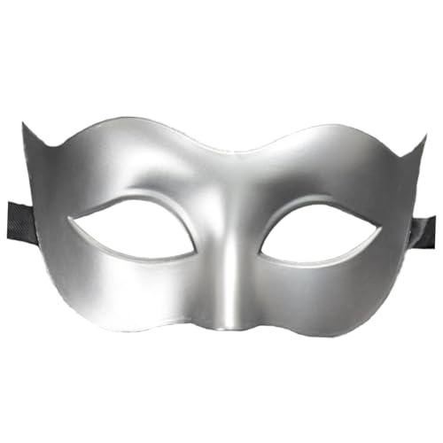 BESTYASH Männer Maskerade Kostüm Halbgesicht Augenmaske Für Ball Und Party Elegante Silberne Maske Für Maskenball Fasching Und Karneval Halbe Gesichtsmaske Für Herren von BESTYASH