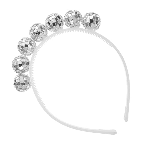 BESTYASH Partydekoration Stirnband 80er Haarspange Stirnband Mit Spiegelkugel Haarband Disco-kostüm-partyzubehör Discokugel-tiara Party-haarschmuck Party Dekoratives Stirnband Glas von BESTYASH