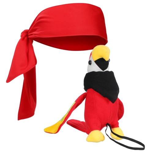 BESTYASH Piratenkostüm Zubehör Teilig mit Schulter Plüschtier Schwarzes Kopftuch und Bandana Piratenkostüm Accessoire für Mädchen und Party Cosplay BESTYASH Piratenkostüm Zubehör Teilig mit Schulter Plüschtier Schwarzes Kopftuch und Bandana Piratenkostüm Accessoire für Mädchen und Party Cosplay von BESTYASH