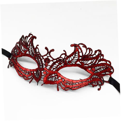 BESTYASH Rote Spitze Augenmaske Für Damen Elegante Maskerade Maske Für Halloween Karneval Und Partys Ideal Für Kostümpartys Und Bühnenaufführungen von BESTYASH