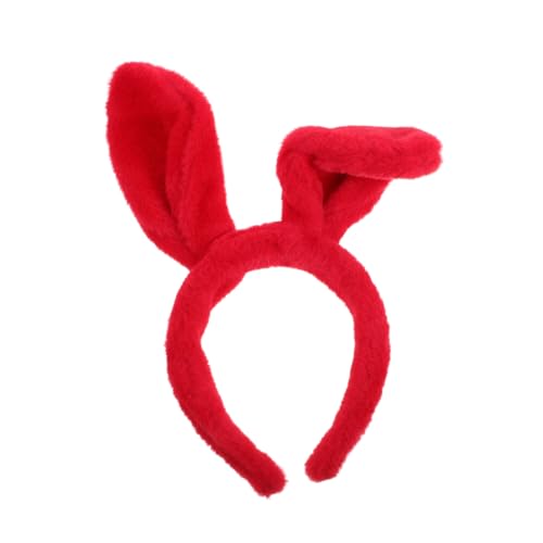 BESTYASH Rotes Hasenohren-Stirnband Hasenohren Haarband Plüsch Hasenohren Süße Tierohren Kinder Hasenohren rote Hasenohren Cosplay Hasenohren Osterparty-Stirnband Party-Stirnbänder von BESTYASH