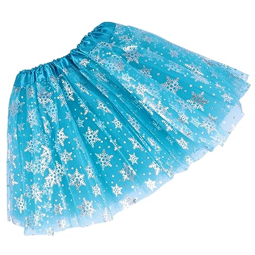 BESTYASH Schneeflockenrock für Neonkleidung für Halloween-Kostüme für Mädchen ballettkleidung Prinzessinnenrock glitzer rock Party-Tüllrock Mesh-Tutu-Rock Blue von BESTYASH