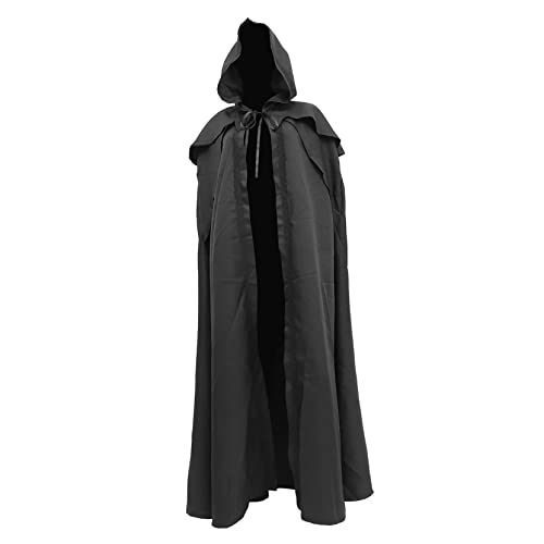 BESTYASH Kapuzenrobe Umhang Schwarz Cosplay Cape Erwachsene Halloween Cape Umhang für Rollenspiele und Party von BESTYASH