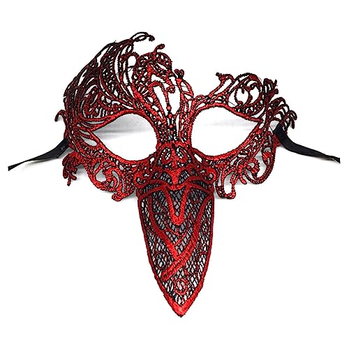 BESTYASH Spitzenschnabel Maskerade Maske Für Erwachsene Phönix Vogel Elegantes Partyzubehör Ideale Augenmaske Für Halloween Karneval Und Kostümpartys Inklusive Kunstblut Und Schminke von BESTYASH