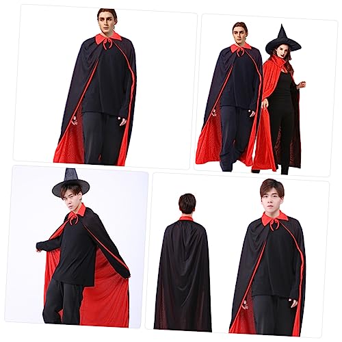 BESTYASH Teiliges Halloween Umhang Für Erwachsene Und Schwarz Rot Vampir Und Hexen Kostüm Umhang Mit Spitzem Hut Für Halloween Feiern Und Cosplay von BESTYASH