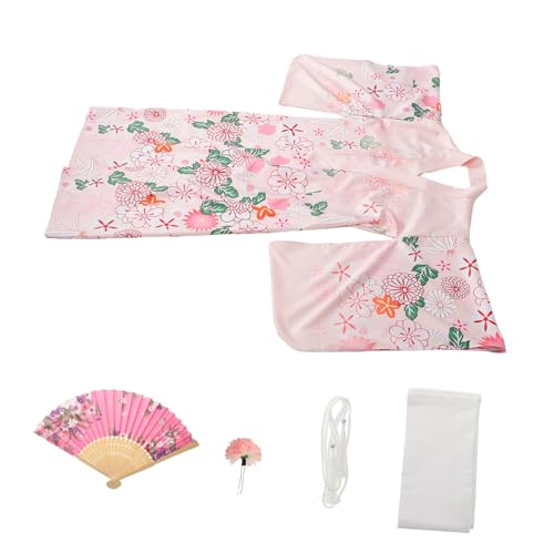 BESTYASH Traditionelles Japanisches Kimono Kleid Für Damen Modifiziertes Yukata Fotografie Requisite Kostüm Für Besondere Anlässe Japanische Kleidung Mit Weißem Gürtel von BESTYASH