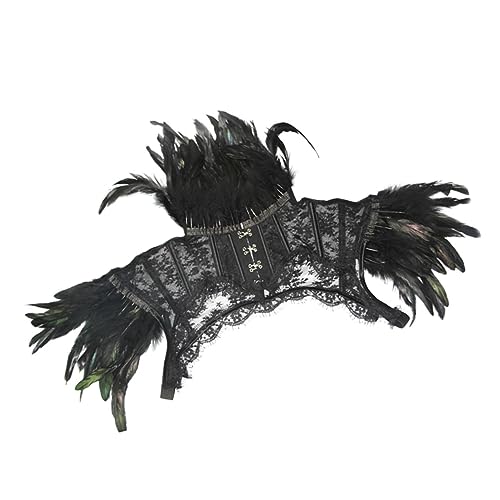 BESTYASH Cosplay-Umhang Halloween kostüm Halloween Costume kostüm Halloween Umhang für Cosplay Verkleidungskostüm Kainival-Kostüm-Stola Kleider Kap Umhang für Frau Feder Mantel Zubehör von BESTYASH