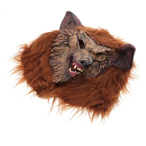 BESTYASH Werwolf-Maske gruselige maske gruselmasken werwolf maske halloween maske Wolfsmaske Halloween-Cosplay-Maske Pelzmaske für Mann Halloween-Party-Maske Wolf- -Maske Vinyl Coffee von BESTYASH