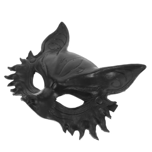 BESTYASH Wolfsmaske Maskeradekostüme Wolf-maskerade-maske Für Männer Lustige Maske Lustige Halloween-maske Maske Karneval Maskentier Maskerade-maske Für Paare Wolf Kostüm Pu Black von BESTYASH