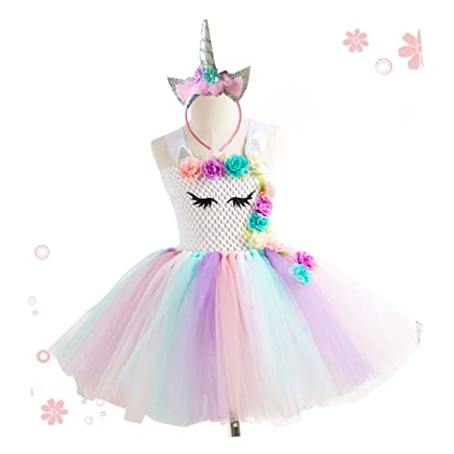 BESTYASH ädchen Einhorn Tüllkleid Mit Haarband Geburtstag Kostü Party Outfit Cosplay Kleidung Set Für 8 9 Jahre Alte ädchen Ideal Für Halloween Und Festliche Anlässe von BESTYASH