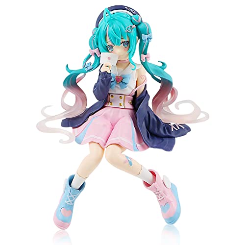 Miku Anime Figur Modell, Anime Figur Statue Miku Actionfigur Spielzeug, PVC Anime Action Charakter Puppe Super Figure Collection Cartoon Anime Statue für Kinder Geschenke, Desktop Dekoration Ornamente von BESTZY