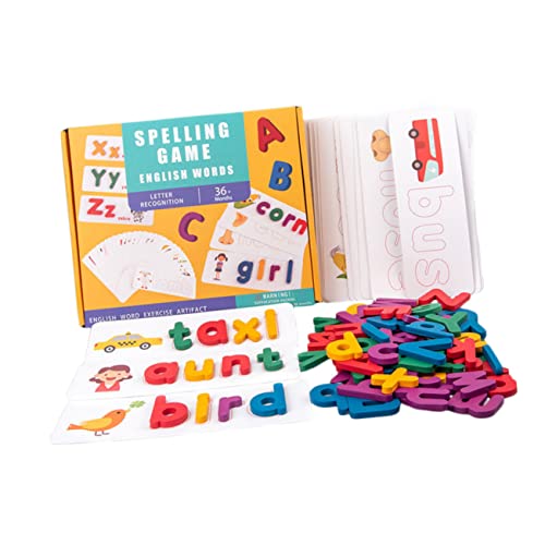 1 Satz 26 englische Buchstaben Wörter Spiel Blockspielzeug Block-Puzzle Kinderpuzzle kiddibuzz buchstabenspiele für Kinder Puzzle Jigsaw kognitive Karte Alphabet-Spielzeug Hölzern BESTonZON von BESTonZON