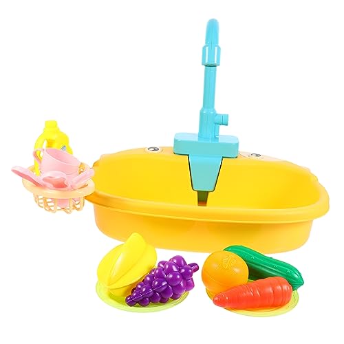 1 Satz Geschirrspüler küchenspielzeug für Kitchen Toys for für Rollenspiele Geschirrspülspielzeug Küchenspüle Plastik Yellow BESTonZON von BESTonZON