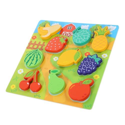 1 Satz Kinder Puzzle rätselbuch Kinder Kleinkinder Spielzeug rätsel für Kinder Holzpuzzle für Kleinkinder Puzzle-Spielzeug aus Holz Cartoon-Rätsel Vorschulrätsel BESTonZON von BESTonZON