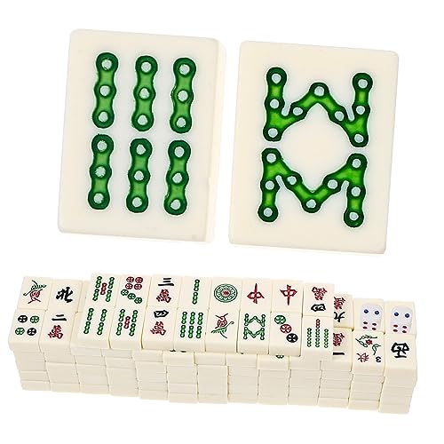 1 Satz Mahjong-Spiel mahjongg traditionelle Spiele Langlebiges Mahjong-Set Interessantes Mahjong-Kit Reisespiel-Requisiten Mahjong für unterwegs Mahjong Reisespielzeug Melamin BESTonZON von BESTonZON