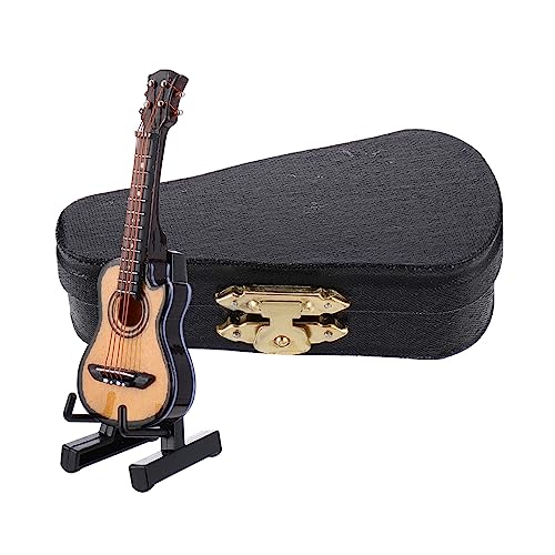 1 Satz Mini-Gitarre Desktop-Spielzeug Simulationsgitarrenverzierung Gitarrenmodell Miniatur Gitarre Musikinstrument Display Deokration Desktop Gitarre Simulieren Gitarrendekor Holz BESTonZON von BESTonZON