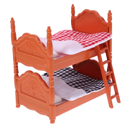 1 Satz Mini-etagenbett Stuhl Puppenhaus Puppenhausküche Puppenhaus Etagenbett Puppenwagen Etagenbetten Für Puppenhäuser Miniatur-puppenbett Mini-schlafzimmermöbel Babybett Abs BESTonZON von BESTonZON