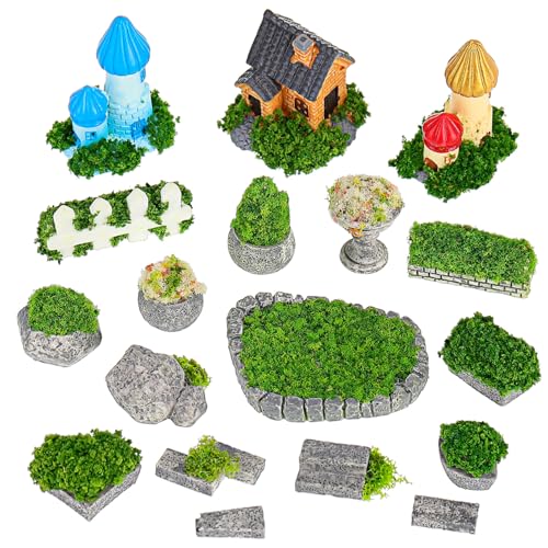 BESTonZON 1 Satz Mini-schmuck Feendorf Miniatur-dorfzubehör Miniatur-Dinge Mini-Zen-gartenzubehör Mini-gartenzubehör Mini-gartenset Minigarten Mini-gartenfiguren Miniaturfiguren Harz von BESTonZON