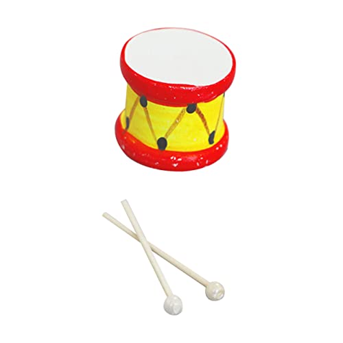 1 Satz Puppenhaus Drumsticks deko Dekorationen Mini Trommel детские игрушки kreativ raumdeko Mini-Trommel- Miniatur-Trommelmodell hölzern BESTonZON von BESTonZON