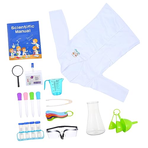 1 Satz Wissenschaftliches Experimentierset Laborkittel Kinder Lernspielzeug Kinder experimente Experiment Kinder Spielzeuge Kinderspielzeug Science-Kits für Kinder zu Hause Plastik BESTonZON von BESTonZON