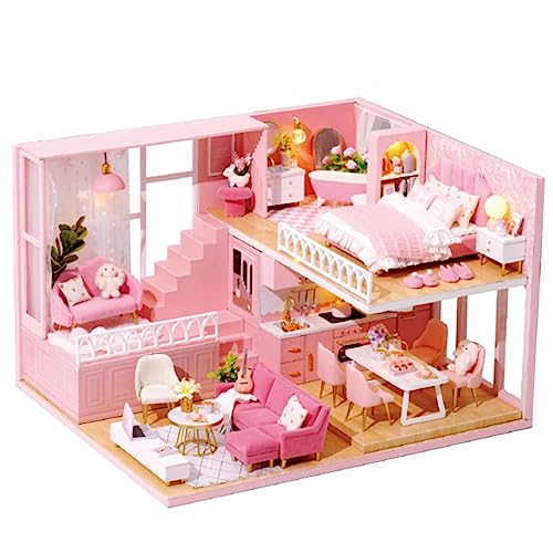 1 Stück Kabinenmodell Mini Puppenhaus Miniatur DIY Wohnung Mini Wohnung Handbuch Zusammenbauen Spielzeug BESTonZON von BESTonZON