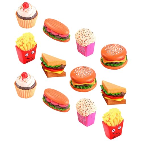 12-teiliges Set Simulierter Hamburger-Hotdog Lebensmittelspielzeug Für Kinder Essen Spielen Rollenspiel Essen Spielzeugnahrung Küche Spielset Spielzeug-Grill Spieltablett PVC BESTonZON von BESTonZON