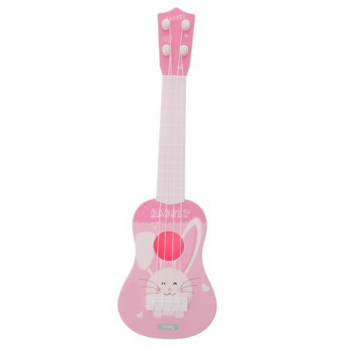 1stk Simulierte Gitarre Akustische Gitarre Spielzeug Ukulele Spielzeug Für Kleinkinder Musikgitarrenspielzeug Tierisches Instrument Kinder Kleine Gitarre Kaninchen-Gitarre Rosa BESTonZON von BESTonZON