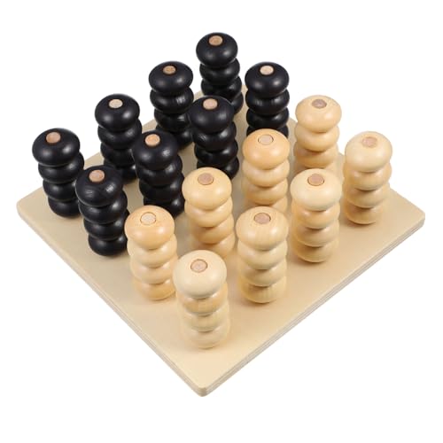 2 Sätze Lernspielzeug Kinderspielzeug 3D-Dame-Spiel Damespiel Logisches Trainingsspielzeug Interaktives Spiel Atemberaubendes Strategie-brettspiel Dame Brettspiel Hölzern BESTonZON von BESTonZON