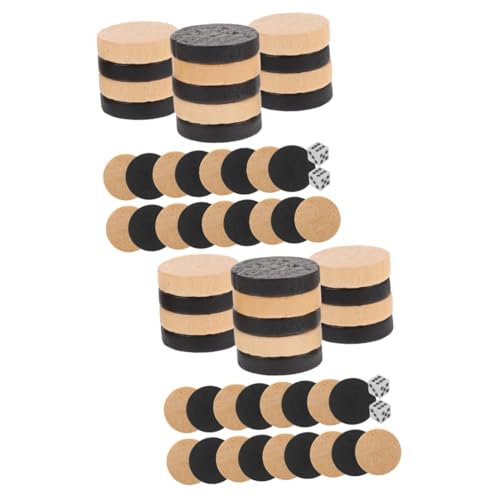 2 Sätze Schachfiguren Spielchips Spielen Dame Brettspiel Backgammon-Spielsteine Backgammon-Zubehör Baggamon-Brett Chess Pieces Backgammon Zubehör Holz Dame Backgammon-Spielzubehör BESTonZON von BESTonZON