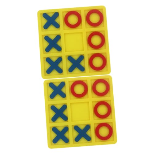 2 Sätze Xo Schach Spiel Für Pädagogisches Kinderspielzeug Spiele Bildungsspielzeug Schachspielzeug Für Schach-brettspiel- Schachbrett Abs Yellow BESTonZON von BESTonZON