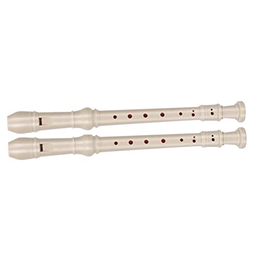 2 Stück 8 Klarinette Kinderinstrumente Flöten - Musikinstrument Professionelle Sopranblockflöte Durchsichtiger Rekorder Erwachsene Blockflöte High-Key-Recorder Weiß Harz BESTonZON von BESTonZON