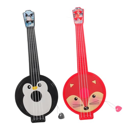 2 Stück Saiten Simulation Gitarre Kinderspielzeug Nachgemachtes Gitarrenspielzeug Kleinkind Ukulele Spielzeug Ukulele-Modell Für Kleinkinder Mini-gitarrenspielzeug Spielset Plastik BESTonZON von BESTonZON