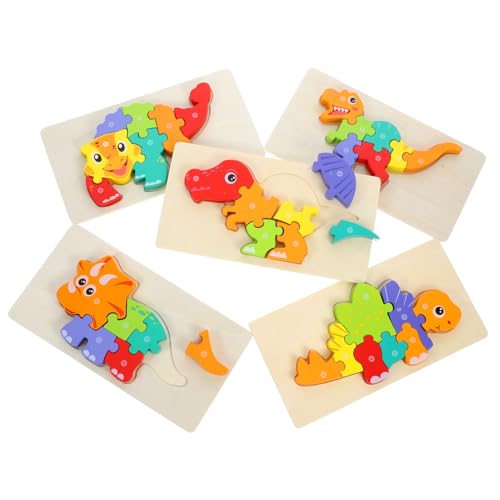 5 Teiliges Dinosaurier Puzzle Für Kinder Kinderspielzeug Kinderspielzeug Puzzle Kleinkindspielzeug Blockpuzzle Für Kleinkinder Buntes Puzzle Lernpuzzle Für Kleinkinder BESTonZON von BESTonZON