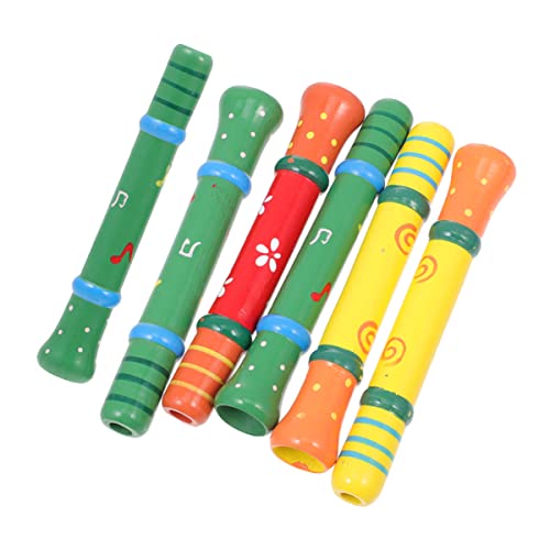 6 STK Pfeife aus Holz Instrumente Gitarrenspielzeug für Babypfeife Xylophon Musikinstrument Music Instruments for Fun Toy pfeifen Kinderpfeife hölzern BESTonZON von BESTonZON