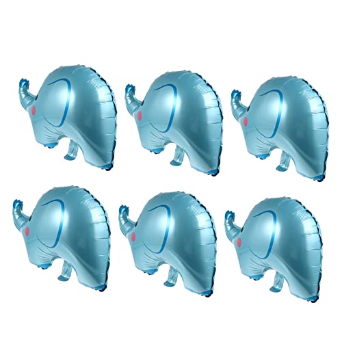 6St Elefant Aluminiumfolienballon Elefant-Babyparty-Dekorationen für Jungen Badezeit Tierballons Helium tierluftballone tier luftballons balongas Folienballons Elefantenballon Blue BESTonZON von BESTonZON