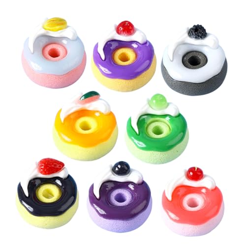 BESTonZON 8st Simuliertes Lebensmittelspielzeug Mini-Donut Donut-Requisite Für Hochzeitsfeier Puppenhaus Donut Bastelzubehör Selber Machen Donut-Perle Handyhüllen-anhänger Harz von BESTonZON