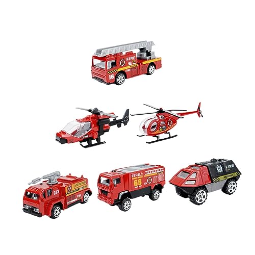 BESTonZON 1 Auto Model Feuerwehrauto puppenwagen Militärmodell eines Feuerwehrautos Legierungsautomodell Mini Feuerwehrauto technisches Spielzeugauto Plastik rot von BESTonZON