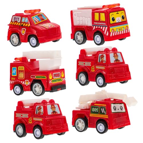 BESTonZON 1 Auto Spielzeug Kinder Auto car playcars minibagger einsatzfahrzeuge Spielzeug puppenwagen Toy Cars Spielzeug Auto Safe Toy pädagogisches Spielzeug Modell Feuerwehrauto rot von BESTonZON