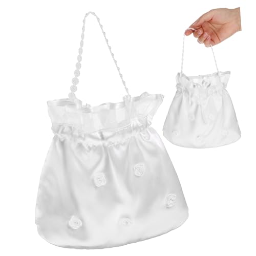 BESTonZON 1 Hochzeitstasche Blumenmädchen Tasche Schmuck Geschenktüten Braut Handtasche Hochzeit Süßigkeitstüten Hochzeitsgeschenk Tasche Hochzeitsdekoration Brauttaschen von BESTonZON