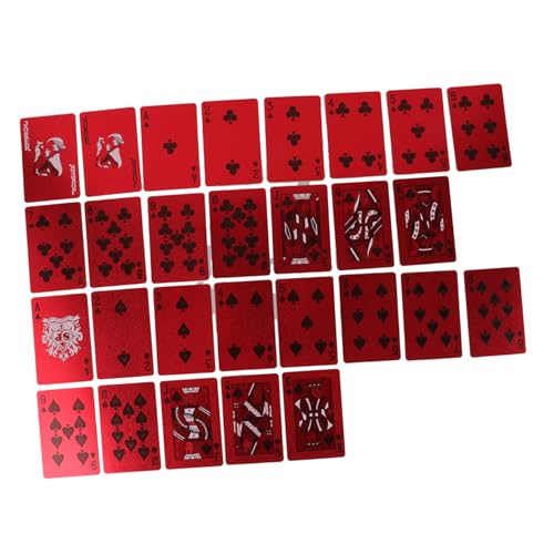 BESTonZON Mini-Spielkarten Reise-Spielkarten Rote Pokerkarten Aus Kunststoff Kartenspiel für Tricks Requisiten Gaming von BESTonZON