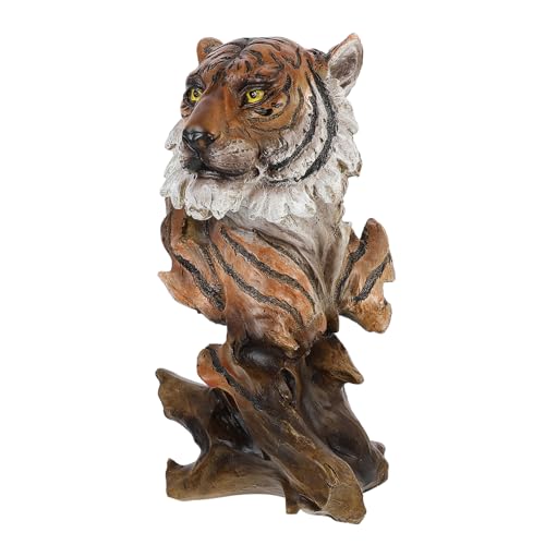 BESTonZON 1 PC Tigerkopf Ornament Feng Tiger Skulptur Tiger Statue Katzenstatue Desktop Bücherregal Automodell Harz Tiger Ornament Zartes Tiger Handwerk Simulierter Tiger Schmückt von BESTonZON