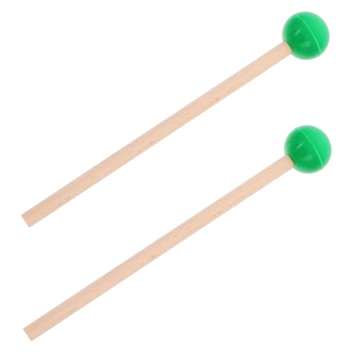 BESTonZON 1 Paar Marimbaschlägel Zungentrommelschlägel Tenor-Trommelstöcke Marimba-Sticks Stimmgabel-Hammer Schlaginstrument Schlägel für Schlagtrommeln praktischer Trommelstock Gummi Green von BESTonZON